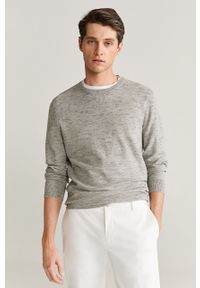 Mango Man - Spodnie Dublin. Kolor: biały. Materiał: tkanina, bawełna, materiał, elastan. Wzór: gładki #4