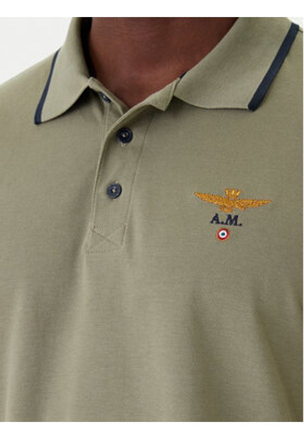 Aeronautica Militare Polo 261PO1308UP00082 Zielony Regular Fit. Typ kołnierza: polo. Kolor: zielony. Materiał: bawełna