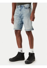 G-Star RAW - G-Star Raw Szorty jeansowe Mosa D24430-E205 Niebieski Straight Fit. Kolor: niebieski. Materiał: bawełna #1