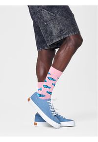 Happy-Socks - Happy Socks Skarpety wysokie unisex CAD01-3000 Różowy. Kolor: różowy. Materiał: bawełna, materiał