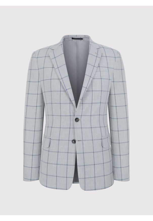 Pako Lorente - PAKO LORENTE – Szara marynarka casualowa. Okazja: na co dzień. Kolor: szary. Materiał: wełna, bawełna, poliester. Styl: casual