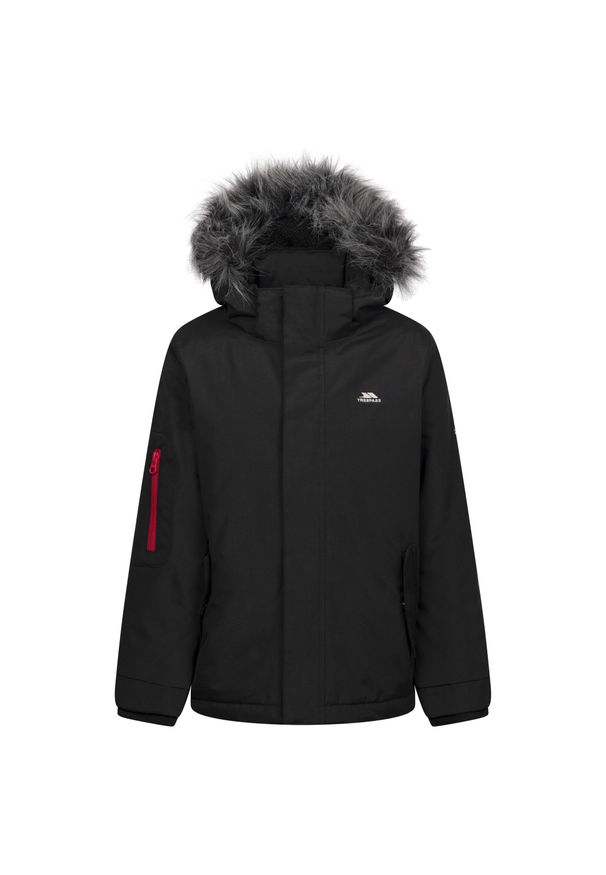 TRESPASS - Kurtka Przeciwdeszczowa Dla Chłopca Pikowana Braddan. Kolor: czarny. Materiał: puch. Sport: turystyka piesza