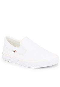 TOMMY HILFIGER - Tommy Hilfiger Tenisówki Vulc Canvas Slip-On Sneaker FW0FW08065 Biały. Zapięcie: bez zapięcia. Kolor: biały