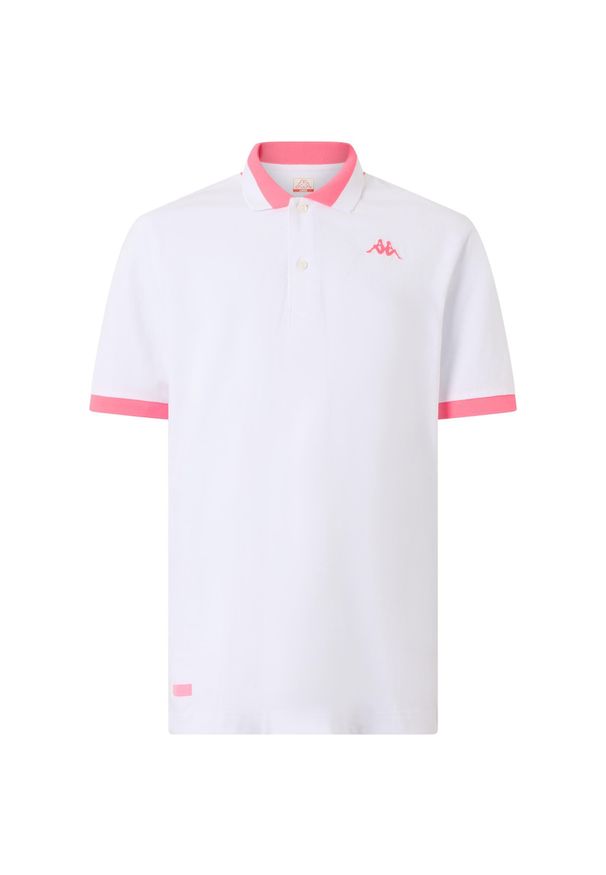 Polo Kappa Neon. Typ kołnierza: polo. Kolor: wielokolorowy, biały, różowy