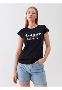 Zadig&Voltaire T-Shirt Skinny Amour Toujours JWTS01510 Czarny Regular Fit. Kolor: czarny. Materiał: bawełna