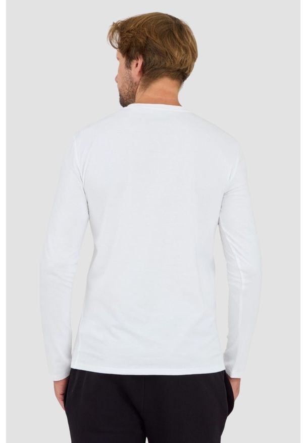 Guess - GUESS Biały męski longsleeve Ls Cn, Rozmiar M. Kolor: biały. Materiał: bawełna. Długość rękawa: długi rękaw. Długość: długie