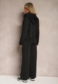 Renee - Czarny Luźny Komplet Dresowy Szerokie Spodnie i Bluza z Kapturem Gossame. Kolor: czarny. Materiał: dresówka #5