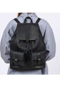 Belveder Czarny Skórzany Plecak Damski Outlander Z71. Kolor: czarny. Materiał: skóra #1