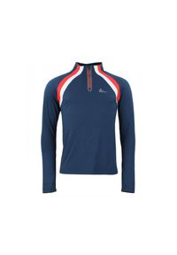 PEAK MOUNTAIN - Koszulka 1st Skin z zamkiem błyskawicznym Peak Mountain. Kolor: niebieski. Wzór: paski. Sport: turystyka piesza #1