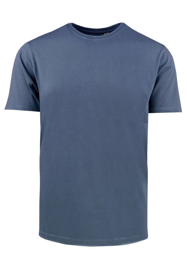 Męski T-Shirt -Brave Soul- Delikatny Efekt Sprania Tkaniny - Granat. Okazja: na co dzień. Kolor: niebieski. Materiał: bawełna. Sezon: lato, wiosna. Styl: casual