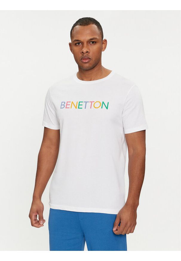 United Colors of Benetton - United Colors Of Benetton T-Shirt 3I1XU100A Biały Regular Fit. Kolor: biały. Materiał: bawełna