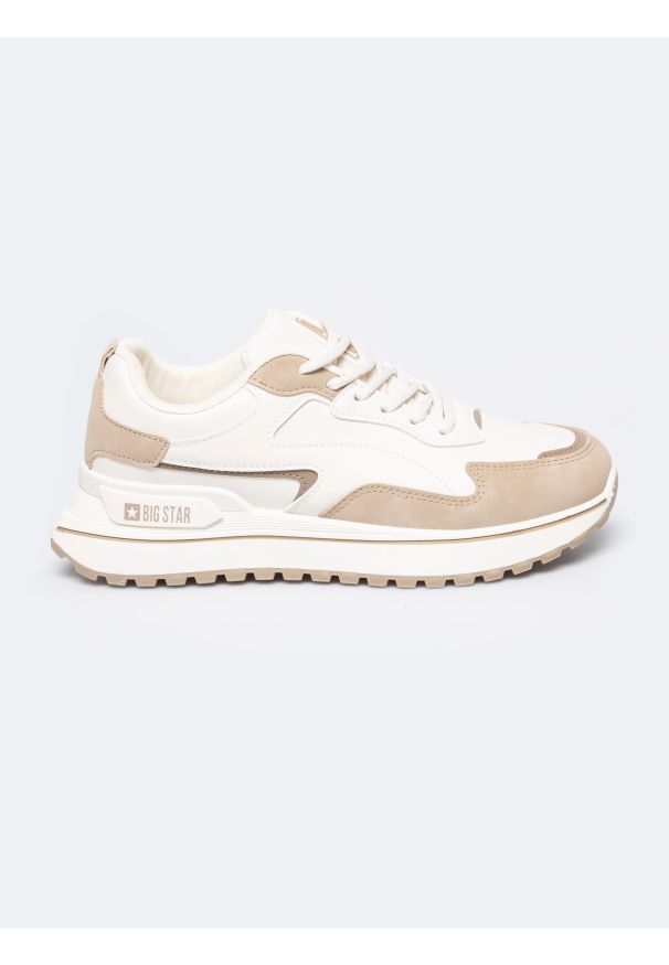 Big-Star - Sneakersy damskie beżowe RR274A216 801. Okazja: na co dzień. Kolor: beżowy. Materiał: guma, zamsz