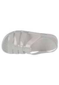 Sandały Crocs Isabella Glitter Kids Sandal 209836-0IC bezbarwne. Okazja: na plażę. Nosek buta: otwarty. Zapięcie: rzepy. Materiał: materiał. Sezon: lato