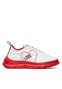Sneakersy damskie białe Love Moschino JA15584G0EIE0100. Kolor: biały. Wzór: kolorowy #4