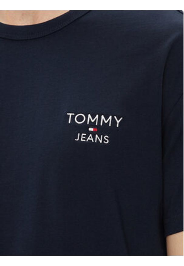 Tommy Jeans T-Shirt DM0DM18872 Granatowy Regular Fit. Kolor: niebieski. Materiał: bawełna