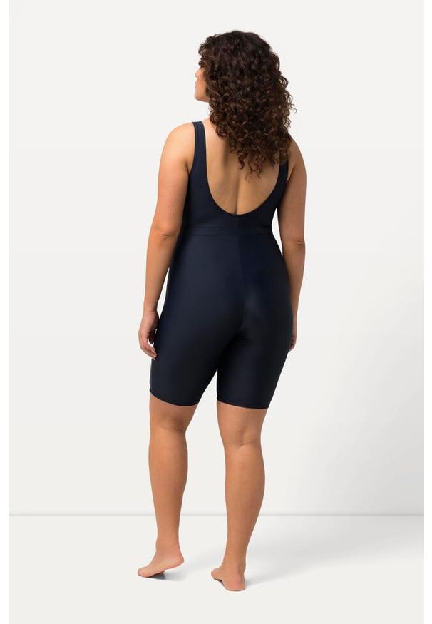 ULLA POPKEN - Damski Kostium kąpielowy długie nogawki bez miękkich miseczek. Kolekcja: plus size. Kolor: niebieski. Materiał: elastan, poliamid, materiał. Długość: długie