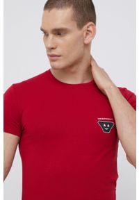 Emporio Armani Underwear Piżama 111604.1A595 męska kolor czerwony z aplikacją. Kolor: czerwony. Materiał: dzianina. Wzór: aplikacja #2