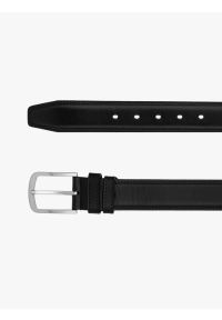 Ryłko - Czarny skórzany pasek ze srebrną klamrą. Kolor: czarny. Materiał: skóra. Styl: casual, street, elegancki #1