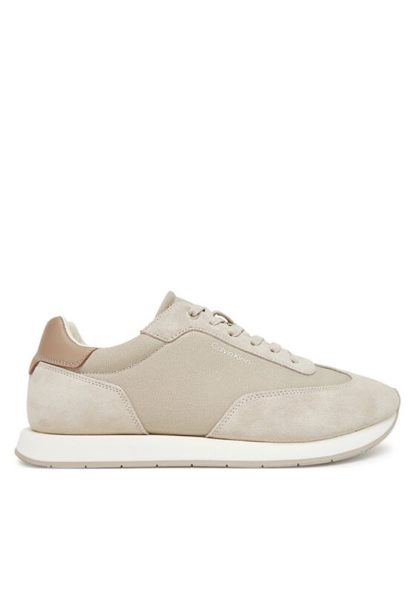 Calvin Klein Sneakersy Low Prof Runn Laceup Cv Mix HM0HM01723 Beżowy. Kolor: beżowy. Materiał: zamsz, skóra