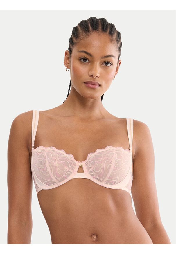 Triumph Biustonosz balkonetka Waves Of Glow 10226332 Beżowy. Kolor: beżowy. Materiał: syntetyk