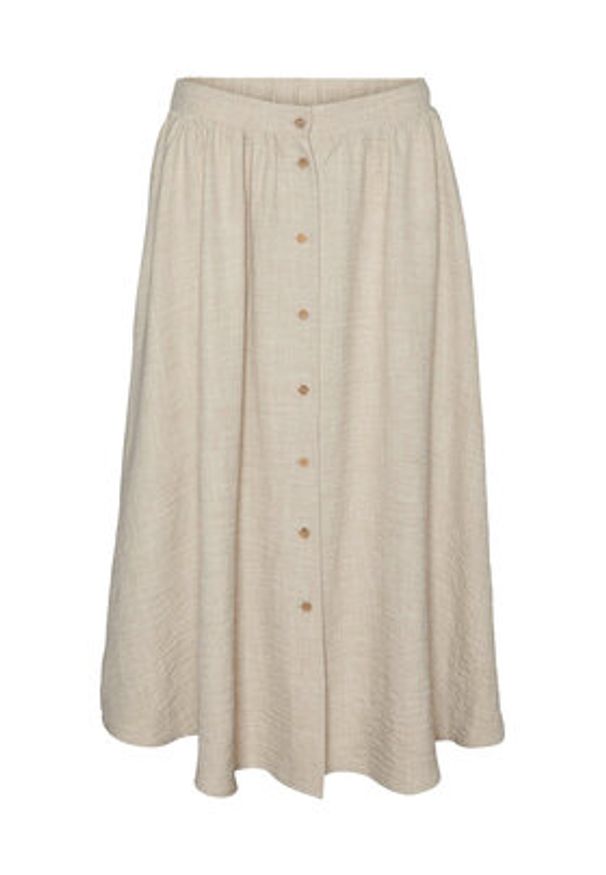 Vero Moda Spódnica midi Melaney 10304134 Beżowy Regular Fit. Kolor: beżowy. Materiał: syntetyk
