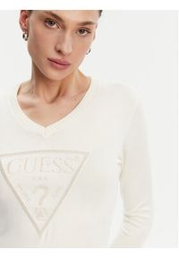 Guess Sweter W5GR19 Z2NQ2 Écru Regular Fit. Materiał: wiskoza