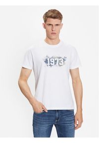 Pepe Jeans T-Shirt Ovingdean PM508946 Biały Regular Fit. Kolor: biały. Materiał: bawełna