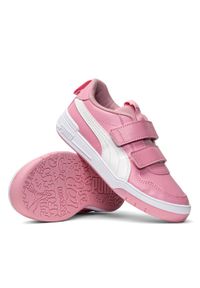Sneakersy dziecięce różowe Puma Multiflex SL V INF. Okazja: na co dzień. Zapięcie: rzepy. Kolor: różowy. Materiał: materiał, syntetyk. Szerokość cholewki: normalna