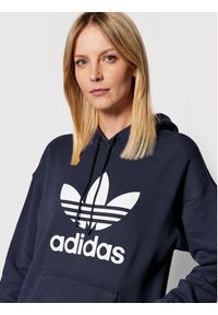 Adidas - adidas Bluza adicolor Trefoil HE6951 Granatowy Regular Fit. Kolor: niebieski. Materiał: bawełna #4