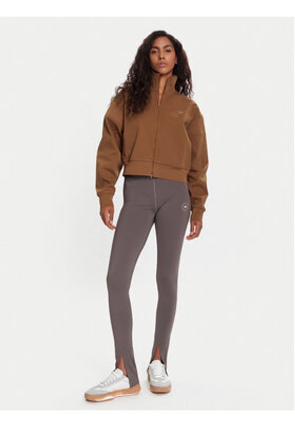Adidas by Stella McCartney - adidas by Stella McCartney Bluza Knitted Track Top JX6782 Brązowy Regular Fit. Kolor: brązowy. Materiał: syntetyk