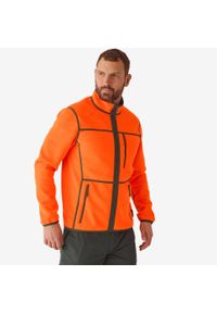 Polar myśliwski SOLOGNAC 500 fluo dwustronny. Typ kołnierza: kołnierzyk stójkowy. Kolor: zielony, brązowy, pomarańczowy, wielokolorowy. Materiał: materiał, poliester. Sport: outdoor