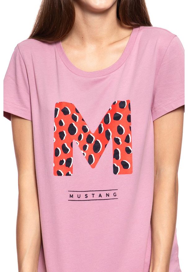 Mustang - MUSTANG T SHIRT DAMSKI Alina C Print Lilas 1009028 8148. Wzór: nadruk