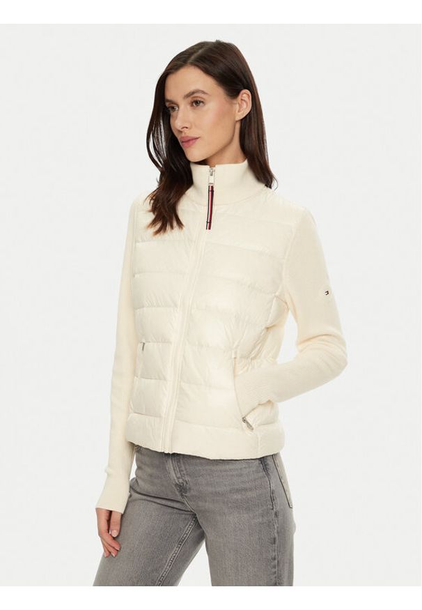 TOMMY HILFIGER - Tommy Hilfiger Kurtka puchowa WW0WW43771 Beżowy Regular Fit. Kolor: beżowy. Materiał: syntetyk