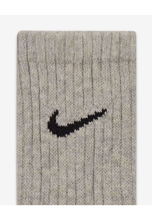 Nike 3PPK VALUE COTTON CREW Skarpety Unisex. Kolor: czarny. Materiał: skóra, bawełna, dzianina