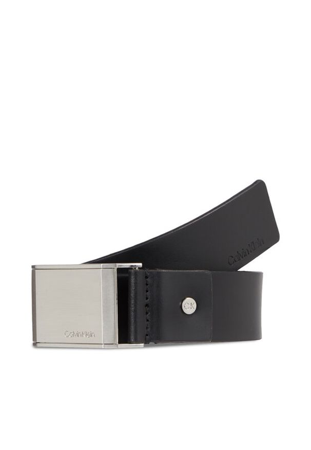 Calvin Klein Pasek Męski Adj Beveled Plaque K50K510950 Czarny. Kolor: czarny. Materiał: skóra