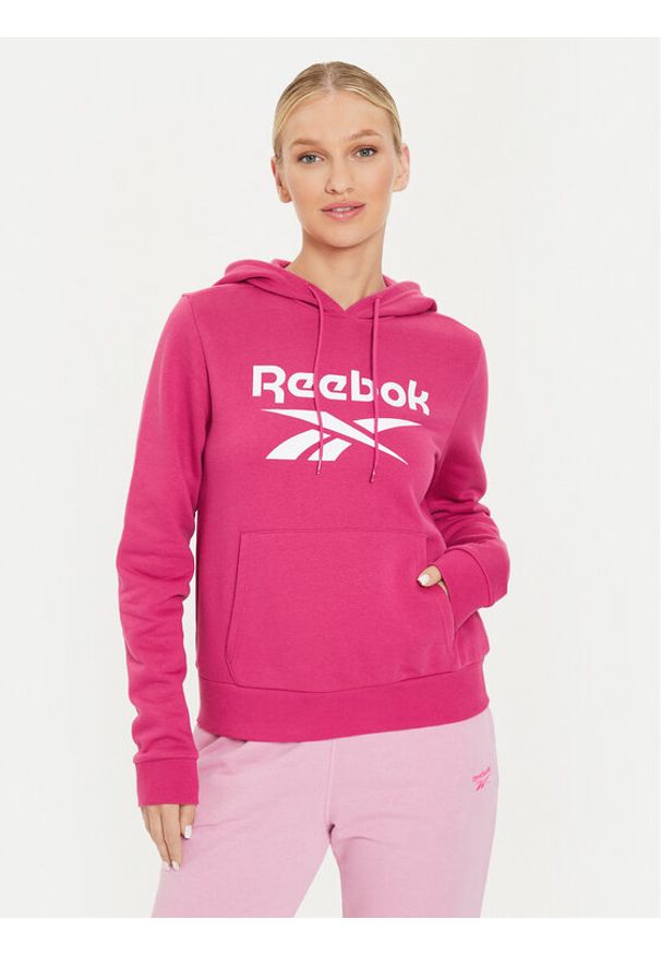 Reebok Bluza Fleece Hoodie Różowy Regular Fit. Kolor: różowy. Materiał: bawełna