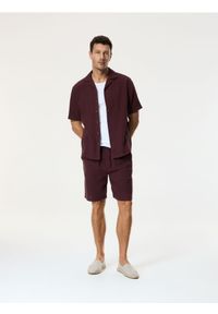 Reserved - Muślinowa koszula regular fit - bordowy. Kolor: czerwony #1