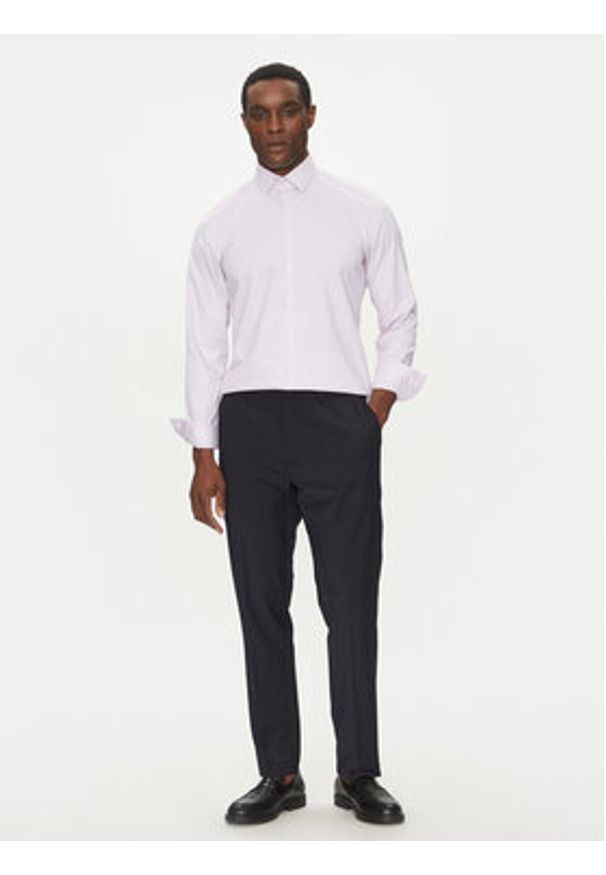 Calvin Klein Koszula K10K114298 Fioletowy Slim Fit. Kolor: fioletowy. Materiał: bawełna, syntetyk