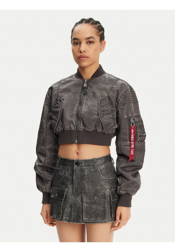 Alpha Industries Kurtka bomber MA-1 Vintage 156002 Szary Regular Fit. Kolor: szary. Materiał: syntetyk. Styl: vintage