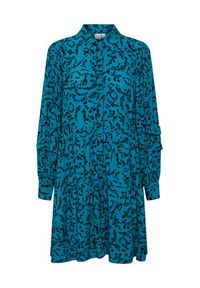 YAS Sukienka koszulowa 26030607 Niebieski Regular Fit. Kolor: niebieski. Materiał: wiskoza. Typ sukienki: koszulowe #4
