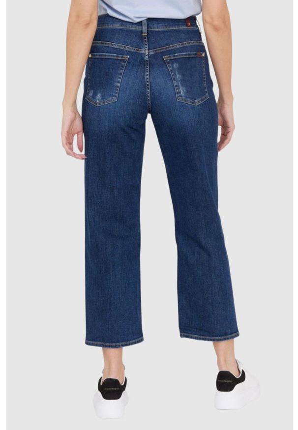 7 FOR ALL MANKIND Granatowe jeansy damskie THE MODERN STRAIGHT HERO, Rozmiar 27. Kolor: niebieski