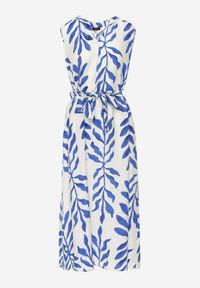 Born2be - Niebieska Pudełkowa Sukienka Wiskozowa Bez Rękawów z Wiązanym Paskiem Fontalin. Okazja: na co dzień, do pracy. Kolor: niebieski. Materiał: wiskoza. Długość rękawa: bez rękawów. Styl: boho, casual, elegancki #7