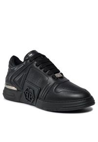 Philipp Plein - PHILIPP PLEIN Sneakersy Leather Lo-Top Sneakers AACS MSC3843 PLE075N Czarny. Kolor: czarny. Materiał: skóra