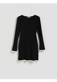Reserved - Sukienka z wiskozą - czarny. Kolor: czarny. Materiał: wiskoza #1