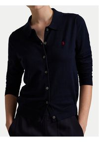 Polo Ralph Lauren Kardigan 211959285001 Granatowy Slim Fit. Typ kołnierza: polo. Kolor: niebieski. Materiał: bawełna #3