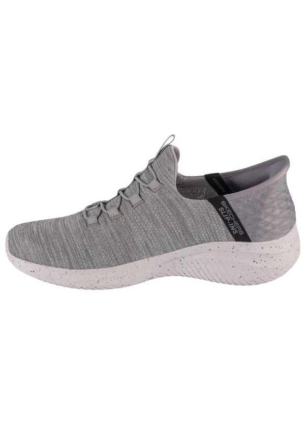 skechers - Męskie ULTRA FLEX 3.0 RIGHT AWAY Slip-on Szary. Zapięcie: bez zapięcia. Kolor: szary. Materiał: poliester, materiał. Szerokość cholewki: normalna