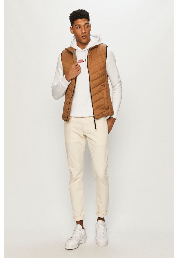 Jack & Jones - Bluza. Okazja: na co dzień. Typ kołnierza: kaptur. Kolor: biały. Wzór: nadruk. Styl: casual