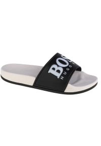BOSS - Klapki Boss Sandals J29275-09B białe czarne. Kolor: biały, wielokolorowy, czarny. Materiał: guma, syntetyk #3