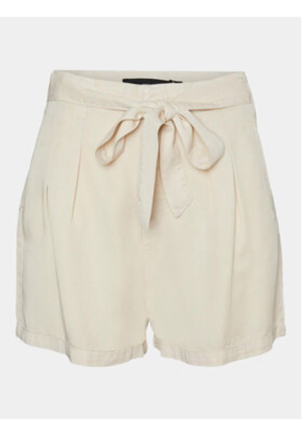 Vero Moda Szorty materiałowe Mia 10209543 Beżowy Slim Fit. Kolor: beżowy. Materiał: lyocell