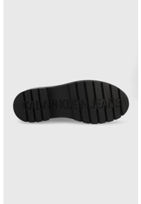 Calvin Klein Jeans workery Military Boot YW0YW00673.BDS damskie kolor czarny na płaskim obcasie. Nosek buta: okrągły. Zapięcie: sznurówki. Kolor: czarny. Materiał: skóra, guma. Obcas: na obcasie. Wysokość obcasa: niski #3